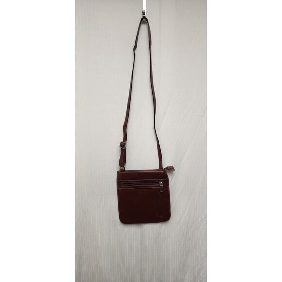 Stauer Women's Brooklyn Brown Leather Hip Bag Zip Pockets Adjustable Strap - Picture 3 of 9
